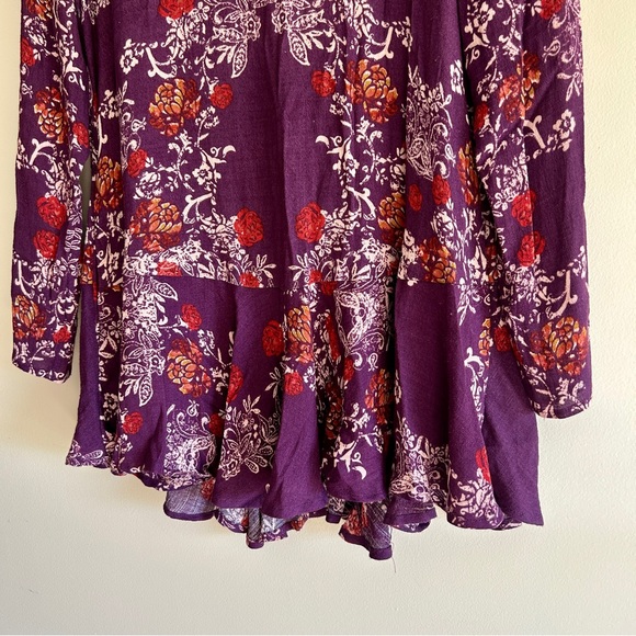 Free People Smooth Talker Boho purple floral dress - Picture 5 of 7